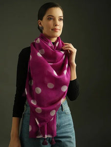 Clamp Dye Chanderi Silk Stole - Pink