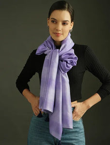 Clamp Dye Chanderi Silk Stole - Purple
