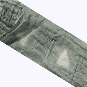 Clamp Dye Silk Chanderi Fabric -Olive Green