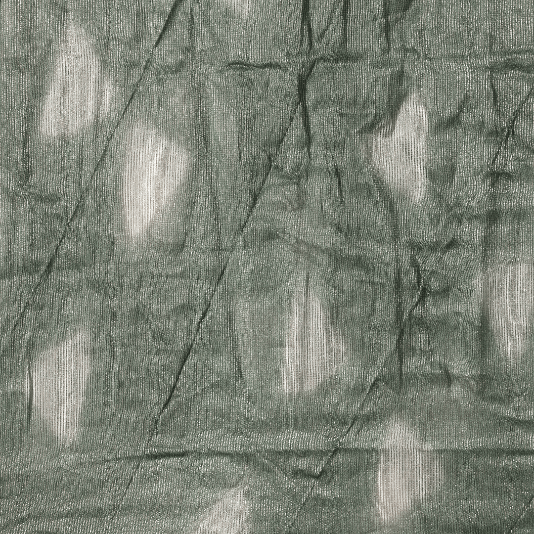 Clamp Dye Silk Chanderi Fabric - Olive Green - Charkha TalesClamp Dye Silk Chanderi Fabric - Olive Green