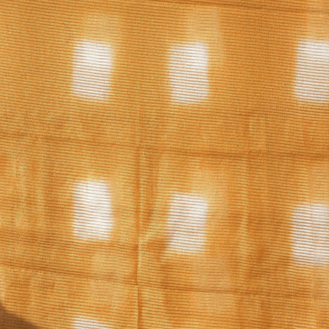 Clamp Dye Silk Chanderi Fabric - Orange - Charkha TalesClamp Dye Silk Chanderi Fabric - Orange