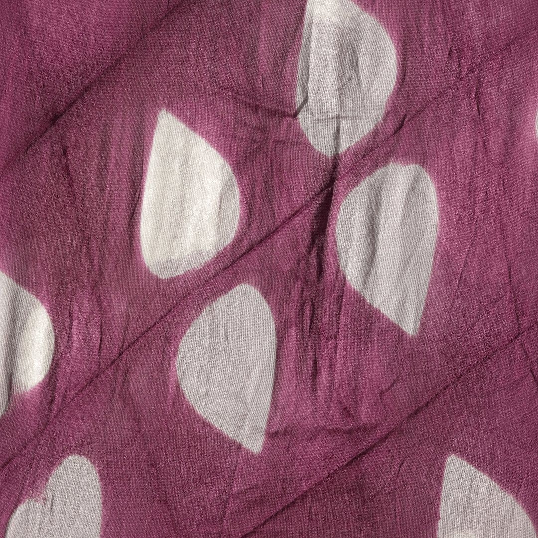 Clamp Dye Silk Chanderi Fabric - Purple - Charkha TalesClamp Dye Silk Chanderi Fabric - Purple