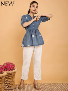 Clamp Dyed Flared Co-Ord Set - Blue