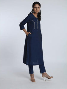 Classic Kurta Set - Navy Blue