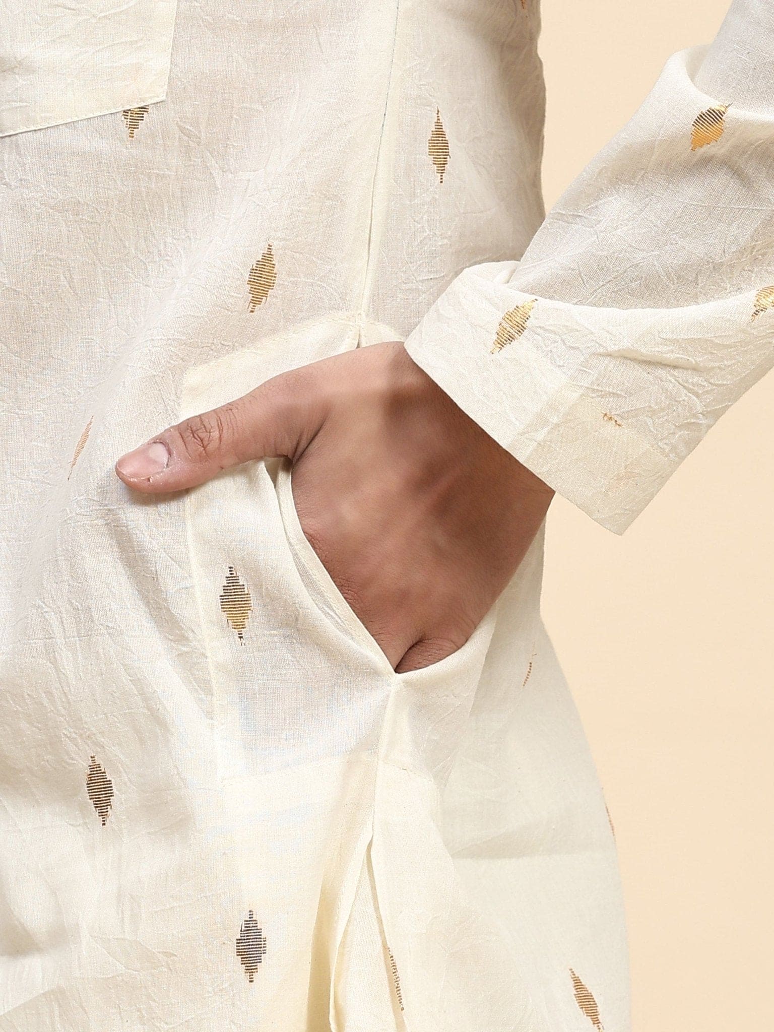 Cotton Men Kurta Set - White - Charkha TalesCotton Men Kurta Set - White