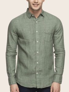 Cotton Men Shirt - Olive Green