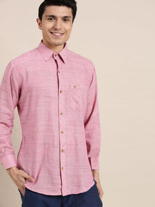 Cotton Men Shirt - Pink
