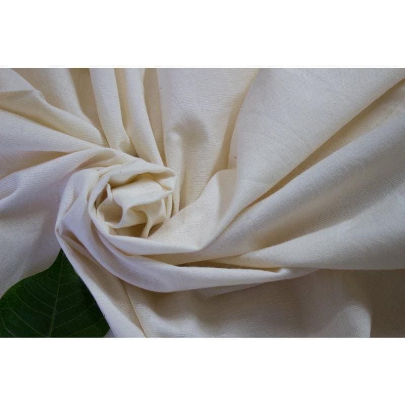 Cream Khadi Cotton Fabric - Charkha TalesCream Khadi Cotton Fabric
