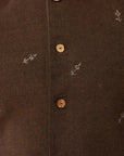 Dark Brown Cotton Nehru Jacket - Charkha TalesDark Brown Cotton Nehru Jacket