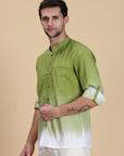 Double Dye Light Green Men Shirt - Charkha TalesDouble Dye Light Green Men Shirt