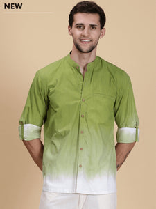 Double Dye Men Shirt - Light Green