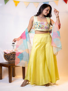 Embroidered Co-Ord Set - Parsi Yellow