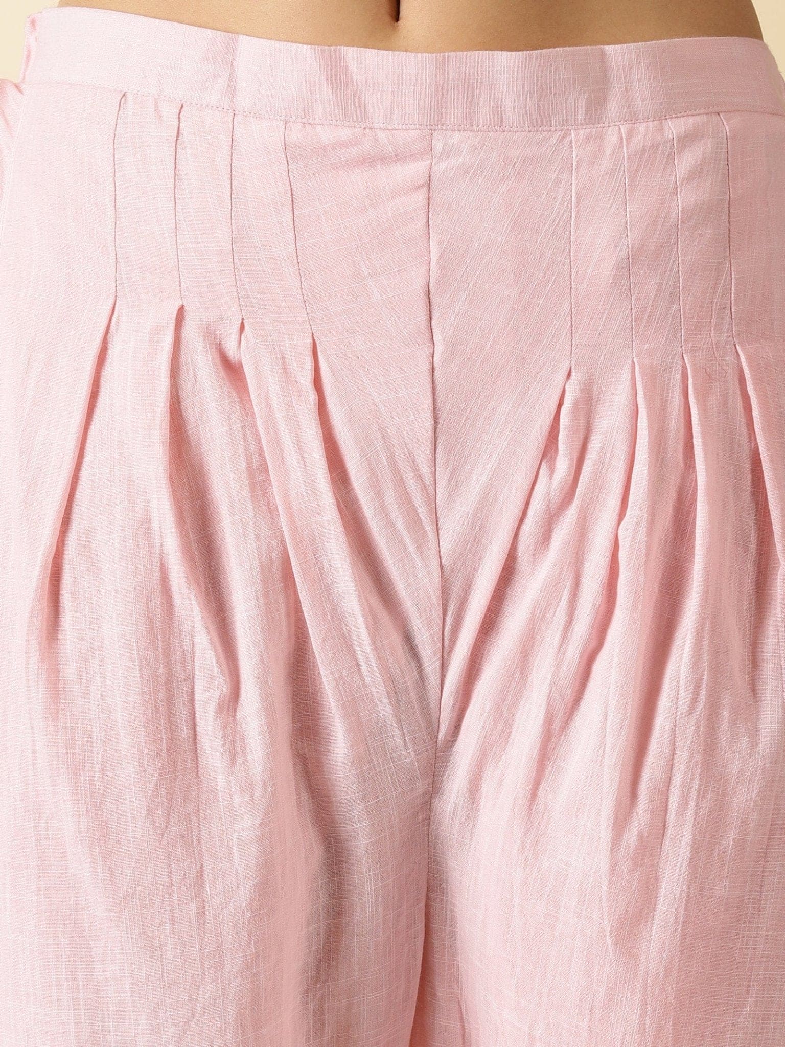 Embroidered Kurta Set - White - Pink - Charkha TalesEmbroidered Kurta Set - White - Pink