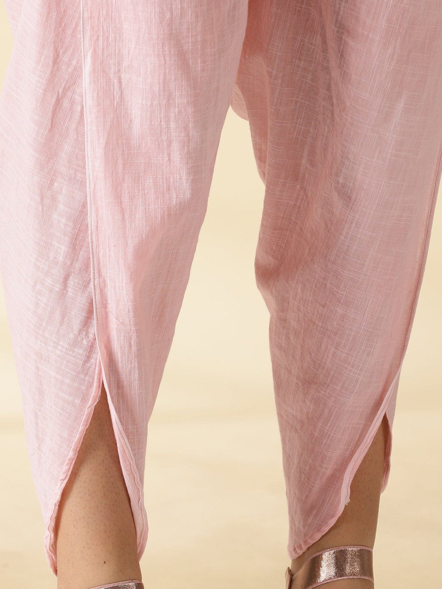 Embroidered Kurta Set - White - Pink - Charkha TalesEmbroidered Kurta Set - White - Pink