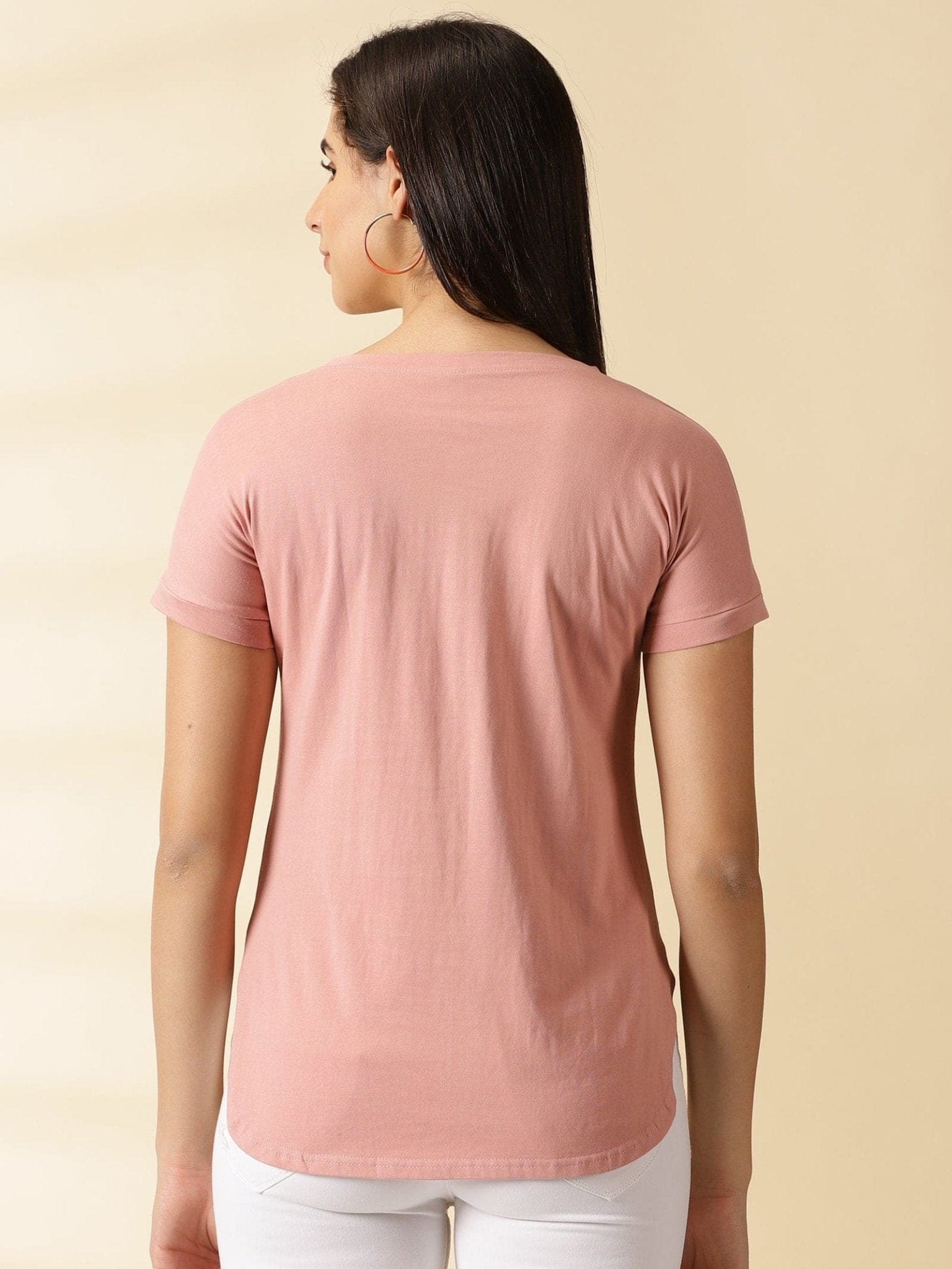 Embroidered Women Top - Salmon Pink - Charkha TalesEmbroidered Women Top - Salmon Pink