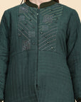 Emerald Green Khadi Cotton Jacket - Charkha TalesEmerald Green Khadi Cotton Jacket