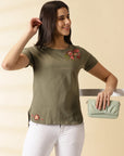 Forest Green Embroidered Women Top - Charkha TalesForest Green Embroidered Women Top