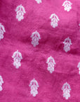 Fuchsia Pink Floral Silk Chanderi Fabric - Charkha TalesFuchsia Pink Floral Silk Chanderi Fabric