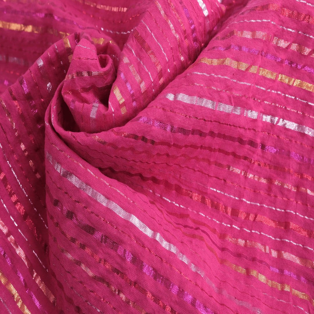 Fusia Pink Lurix Cotton Fabric - Charkha TalesFusia Pink Lurix Cotton Fabric
