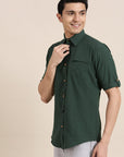 Galore Green Khadi Cotton Men Shirt - Charkha TalesGalore Green Khadi Cotton Men Shirt