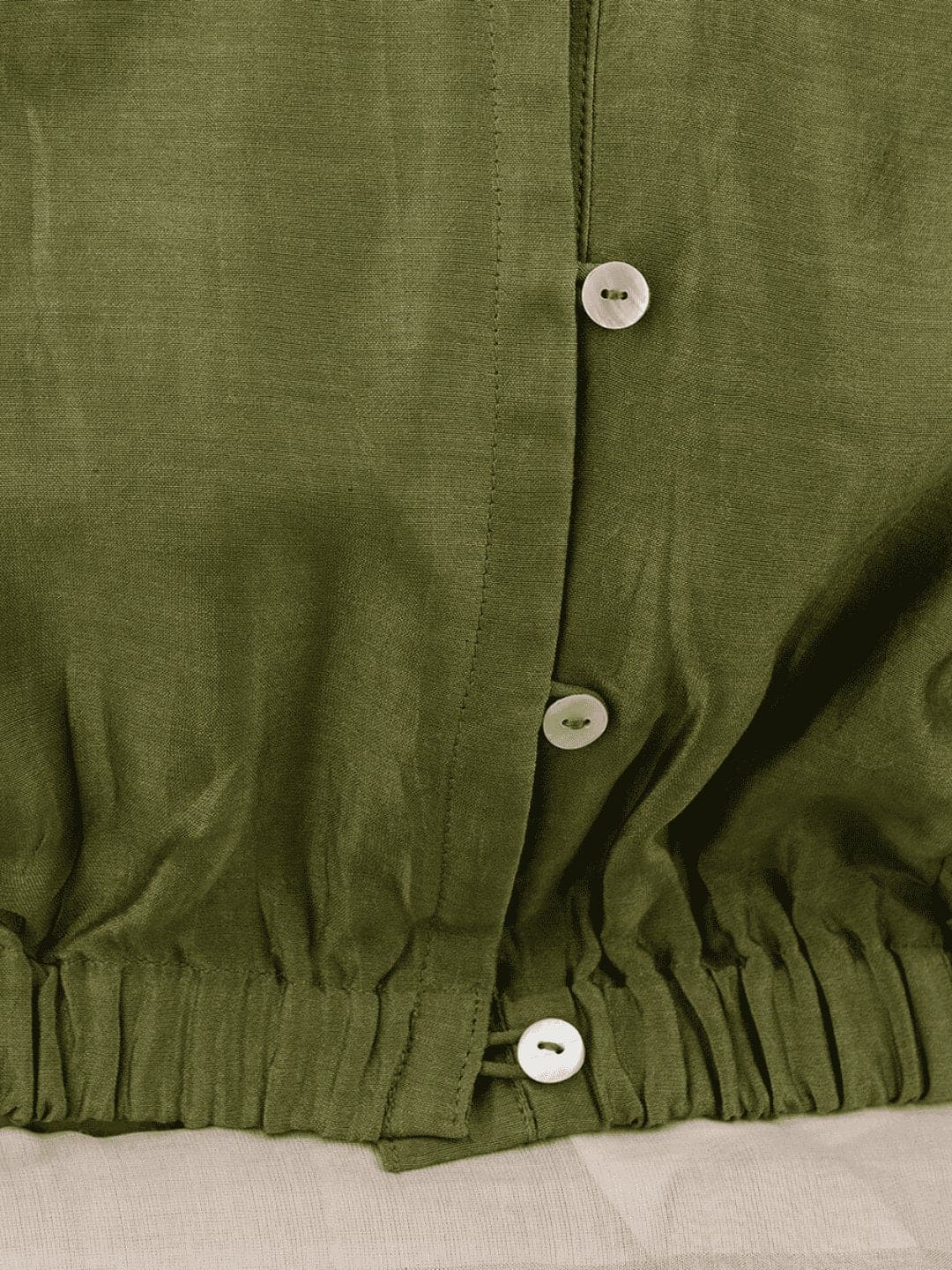 Gota Chanderi Silk Blouse - Olive Green - Charkha TalesGota Chanderi Silk Blouse - Olive Green