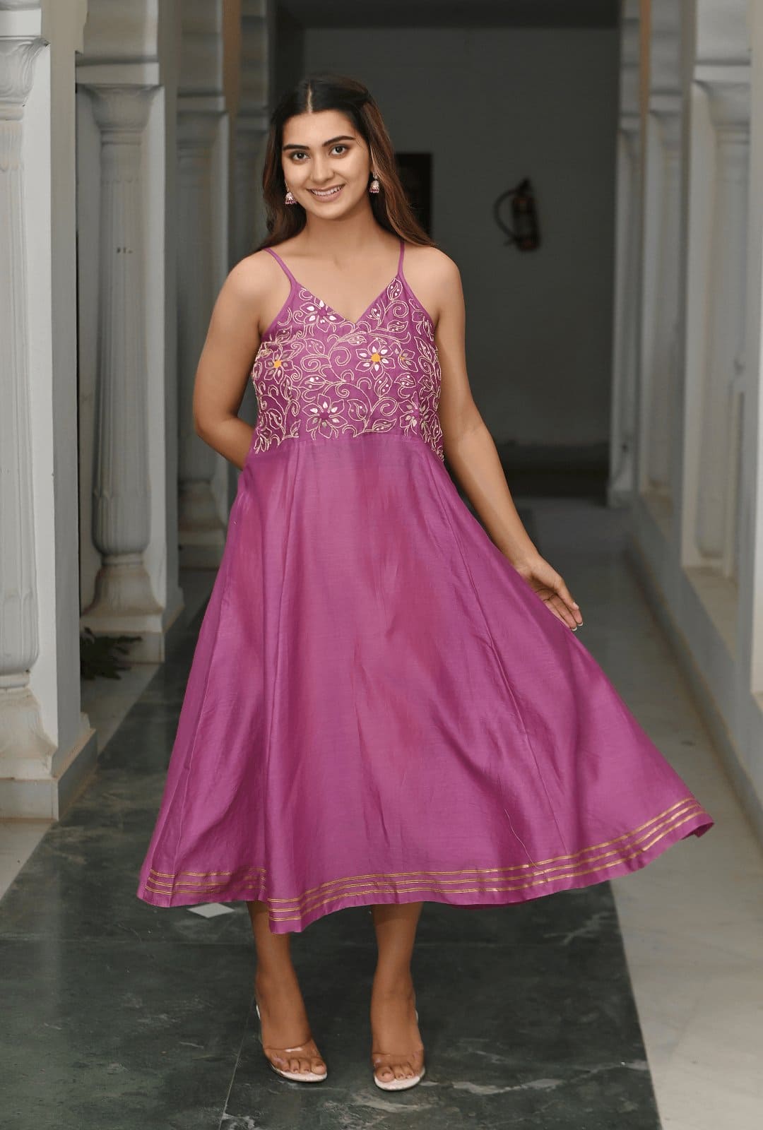 Gotta Compliments Dress - Purple - Charkha TalesGotta Compliments Dress - Purple