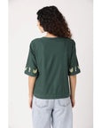 Green Embroidered Top - Charkha TalesGreen Embroidered Top