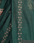 Green Hand Embroidered Chanderi Saree - Charkha TalesGreen Hand Embroidered Chanderi Saree