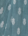 Grey Floral Silk Chanderi Fabric - Charkha TalesGrey Floral Silk Chanderi Fabric