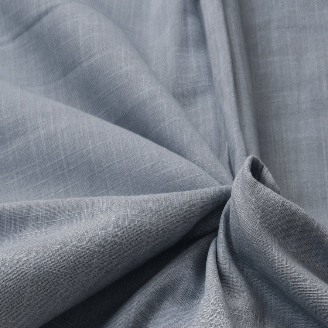 Grey Pure Slub Cotton Fabric - Charkha TalesGrey Pure Slub Cotton Fabric