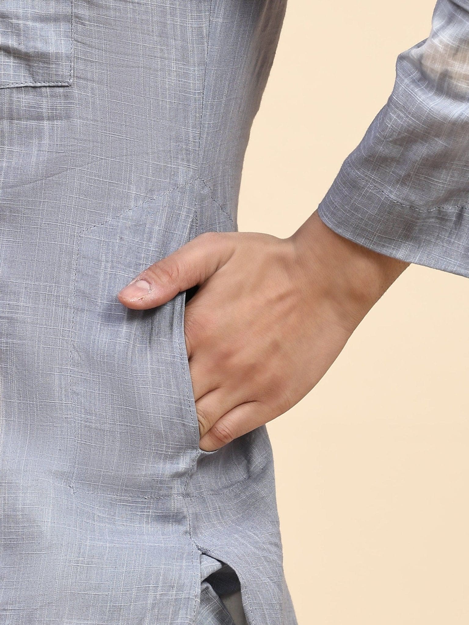 Hand Dyed Cotton Kurta Set - Blue - Charkha TalesHand Dyed Cotton Kurta Set - Blue