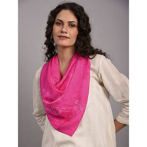 Hand Dyed Silk Scarf - Pink