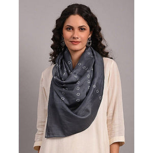 Hand Dyed Silk Stole - Grey