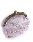 Hand Embroidered Lavender Clutch - Charkha TalesHand Embroidered Lavender Clutch