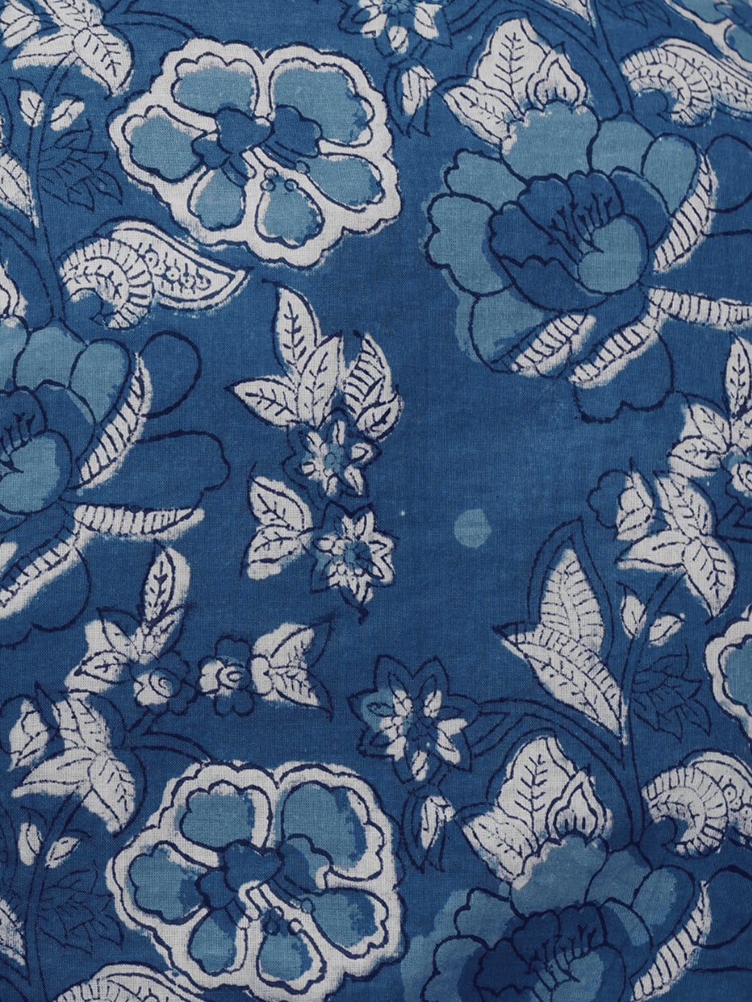 Indigo Blue Embroidered Cotton Blouse - Charkha TalesIndigo Blue Embroidered Cotton Blouse