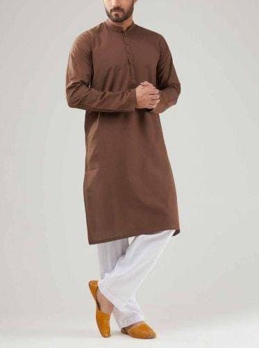 Khadi Cotton Kurta Set - Brown - Charkha TalesKhadi Cotton Kurta Set - Brown