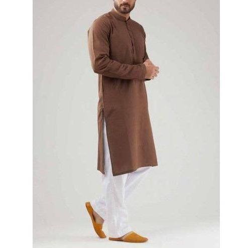 Khadi Cotton Kurta Set - Brown - Charkha TalesKhadi Cotton Kurta Set - Brown