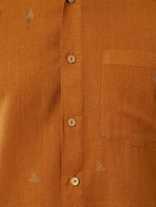 Khadi Cotton Shirt - Mustard - Charkha TalesKhadi Cotton Shirt - Mustard