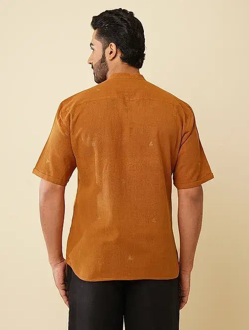 Khadi Cotton Shirt - Mustard - Charkha TalesKhadi Cotton Shirt - Mustard