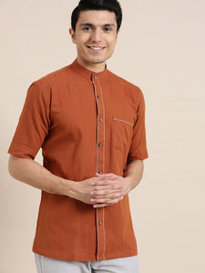 Khadi Men Shirt - Light brown