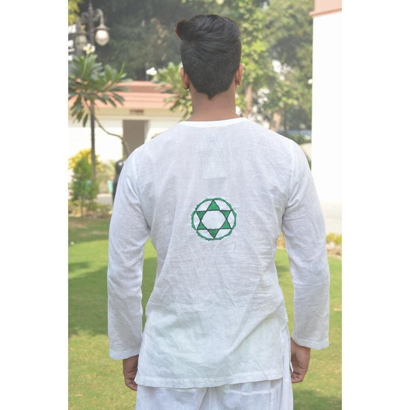 Khadi Yoga Kurta Set - White - Charkha TalesKhadi Yoga Kurta Set - White