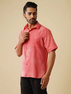 Khadi Zari Motif Shirt - Pink
