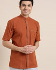Light brown Khadi Men Shirt - Charkha TalesLight brown Khadi Men Shirt