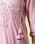 Lilac Angarkha Cotton Kurta Set - Charkha TalesLilac Angarkha Cotton Kurta Set