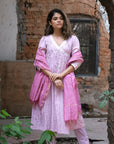 Lilac Angarkha Cotton Kurta Set - Charkha TalesLilac Angarkha Cotton Kurta Set