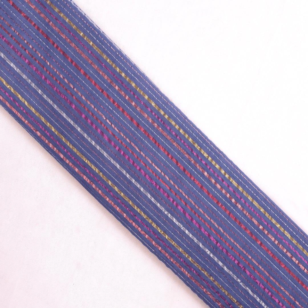 Lurex Cotton Fabric - Blue - Charkha TalesLurex Cotton Fabric - Blue
