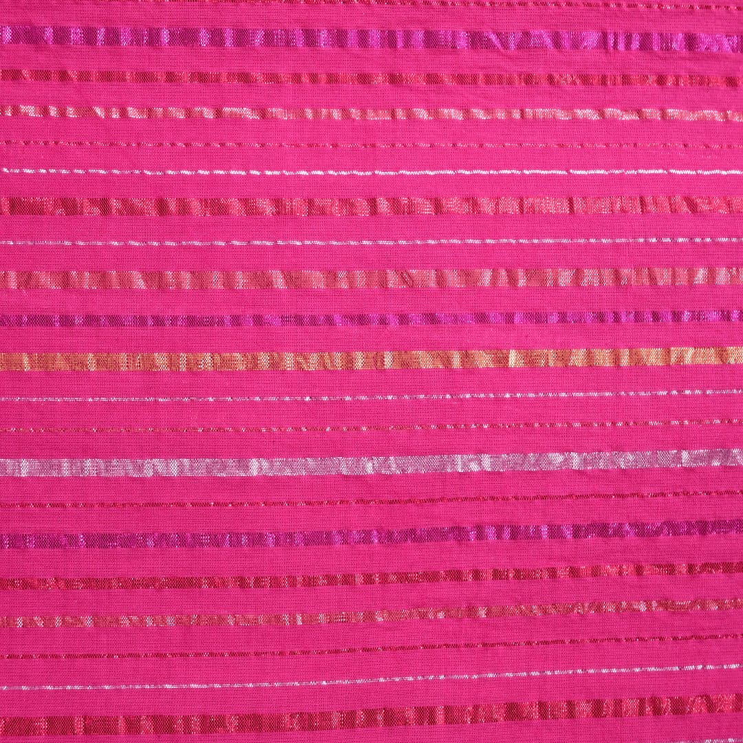 Lurex Cotton Fabric - Pink - Charkha TalesLurex Cotton Fabric - Pink