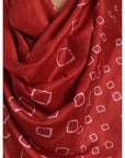 Maroon Tie & Dye Silk Stole - Charkha TalesMaroon Tie & Dye Silk Stole