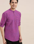 Mauve Khadi Men Shirt - Charkha TalesMauve Khadi Men Shirt