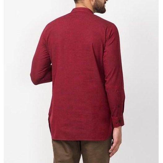 Men Cotton Kurta - Maroon - Charkha TalesMen Cotton Kurta - Maroon